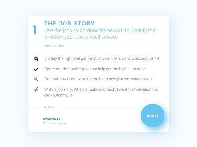 The Job Story clean floating glow simple ui ux