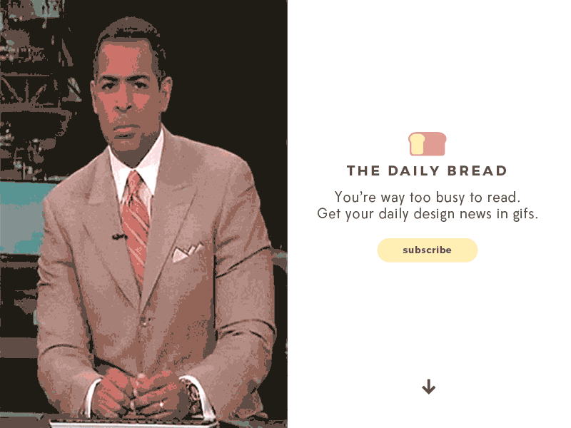 The Daily Bread cta design gif landing news page ui