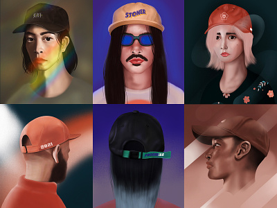 Procreate Digital Painting dad hats digital painting drawing fashion hats headwear illustration portrait procreate
