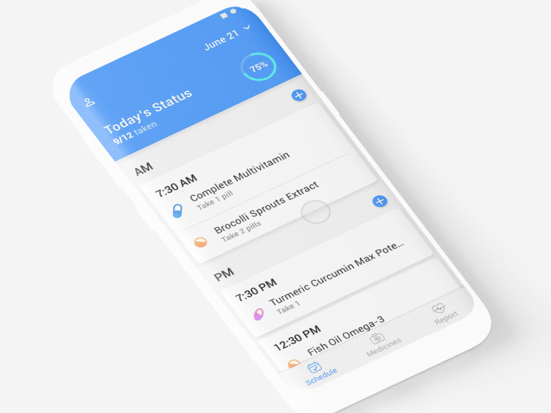 Pill Reminder App Concept app interaction med mobile pill pill reminder ui ux