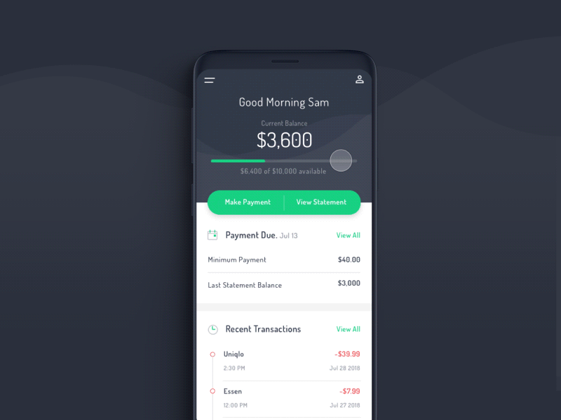 Bank app - Make payment flow