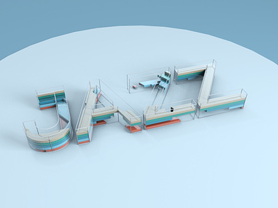 3D Type Experiment – Jazz 3d c4d illustration letter modeling type typography