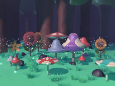 3D Scene Practice – Psilocybin Mushrooms