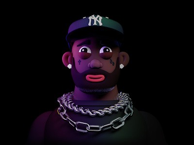3D Modeling Practice – Rapper 3d 3d modeling c4d character design hiphop illustration modeling rapper