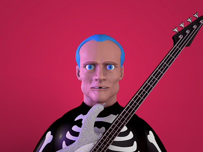 3d Practice – Flea 3d 3d character 3d modeling bass bassist c4d flea illustration modeling rocker