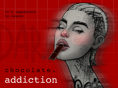 Chocolate addiction addiction chocolate concept project fashion graphic design packaging portrait women