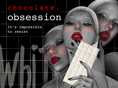 Chocolate obsession chocolate design fashion fashionillustration girl illustration obsession packaging wooman