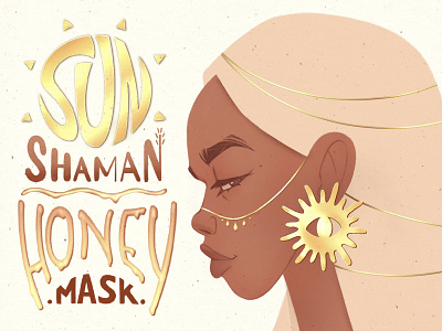 Sun Shaman honey mask. Packaging concept.