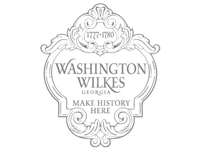 Washington-Wilkes (Georgia) Development Authority Logo etching flourish government hand drawn historic woodcut