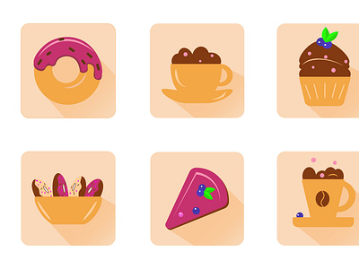 coffee time design graphic design illustration logo vector иконки кекс кофе пончик торт чай
