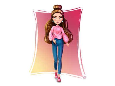 Character design brown hair character character design design face girl illustration pink portrait portraits