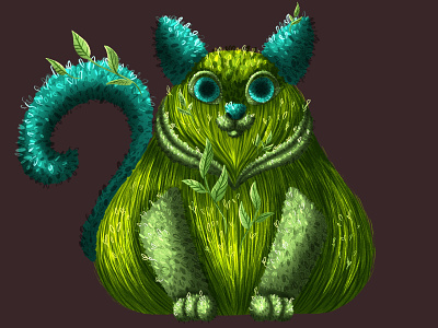 Grass cat cat character character design design grass illustration material material study texture