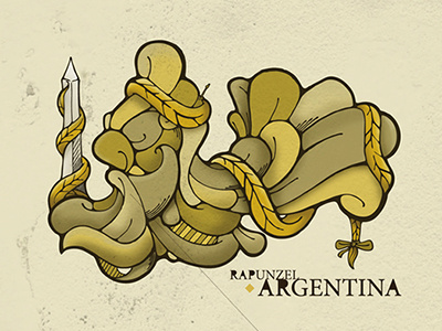 Rapunzel argentina grunge illustration ilustración sic