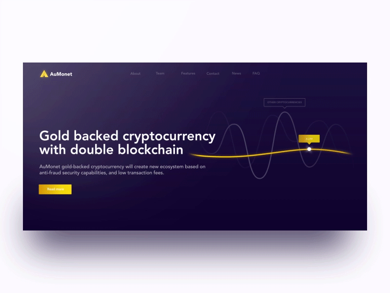 AuMonet - Gold backed cryptocurrency animation branding clean cryptocurrency gif gold ico interface ui ux web webdesign