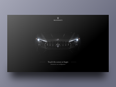 Maserati Configurator App - Intro Screen app black car clean dark design intro loading minimal onboarding ui ux uxui web