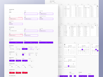 Signals - Design System buttons calendar crypto cryptocurrency design system dropdown error state guideline input fields library purple signals states style guide ui ui kit ui kits web app