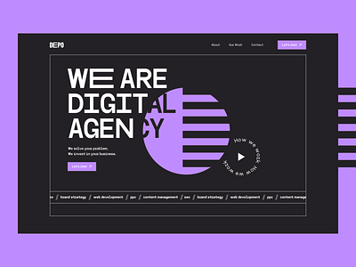 DEPO | Digital Agency Landing Page agency digital landing marketing purple studio ui ux web website