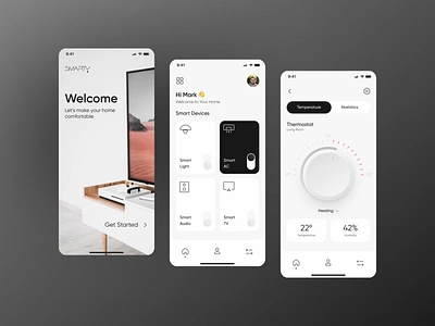 Smarty | Smart Home App app house ios mobile app remote control smart smart device smarthome smarthomeapp ui