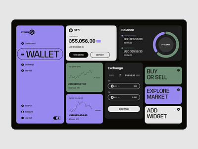 Stoken | Crypto Dashboard blockchain color crypto cryptocurrency dark dashboard desktop exchange meta money ui wallet web app web3