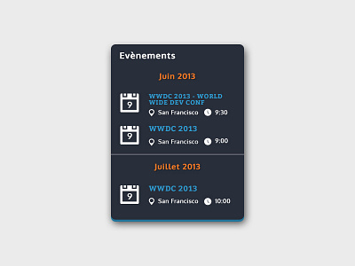 The Nexties - Event sidebar calendar events flat icons sidebar typography ui ux webdesign