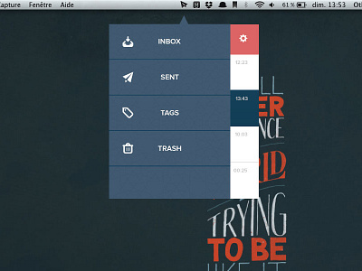 Flat Mail Widget - Menu batch bob dylan inbox mail mail widget menu proxima nova ui ux