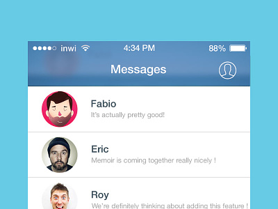 [FREEBIE] Facebook Messenger iOS 7 redesign chat facebook free psd freebie icons ios 7 psd redesign ui ux