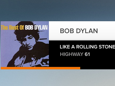 Music Widget bob dylan music player proxima nova ui ux widget