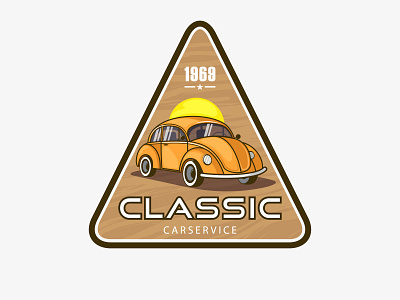 retro car 69 69 car cartoon classic concept design illustration logo old old school retro service vector vw