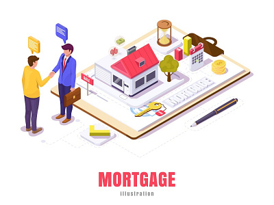 mortgage illustration 3d animation cartoon concept design illustration isometric isometry online web