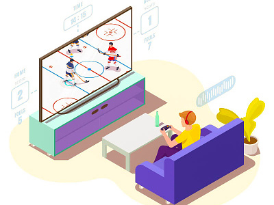 the guy plays hockey 3d athlete background design field goal hockey ice icon illustration isometric man player poster rink skates sport stick vector winter