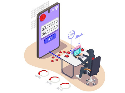 hacker isometric illustration