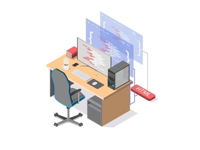 New Shot - 04/24/2019 at 09:56 AM animation app concept design icon illustration isometric isometry phone programing programmer site vector web