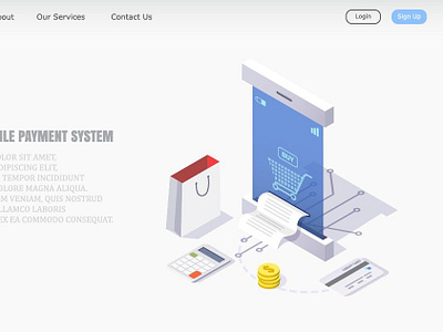 vector illustration concept of online mobile payment system