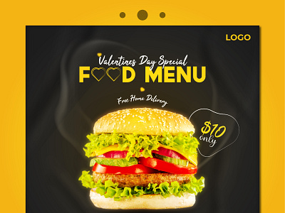 Food Menu Social Media Post banner graphic design illustrator social media