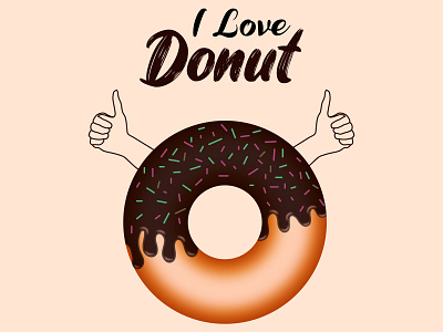 Creative Design Concept - I Love Donut banner creative design donut doughnut illustration template vector
