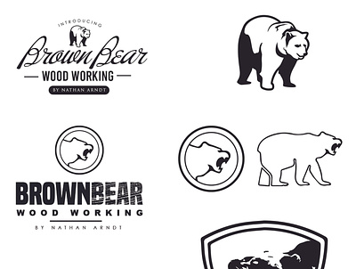 Brown Bear Wood Working branding design graphic design icon illustration logo typography vector