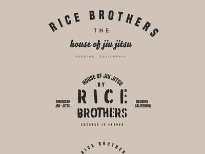 Rice Bros. Jiu Jitsu branding design graphic design illustration logo typography vector