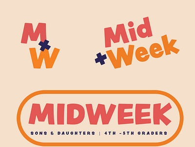 Midweek youth event branding design graphic design illustration logo typography vector