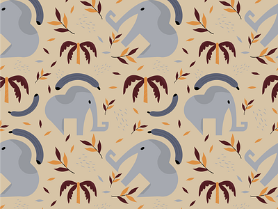 Wild Cute Elephant Digital Paper