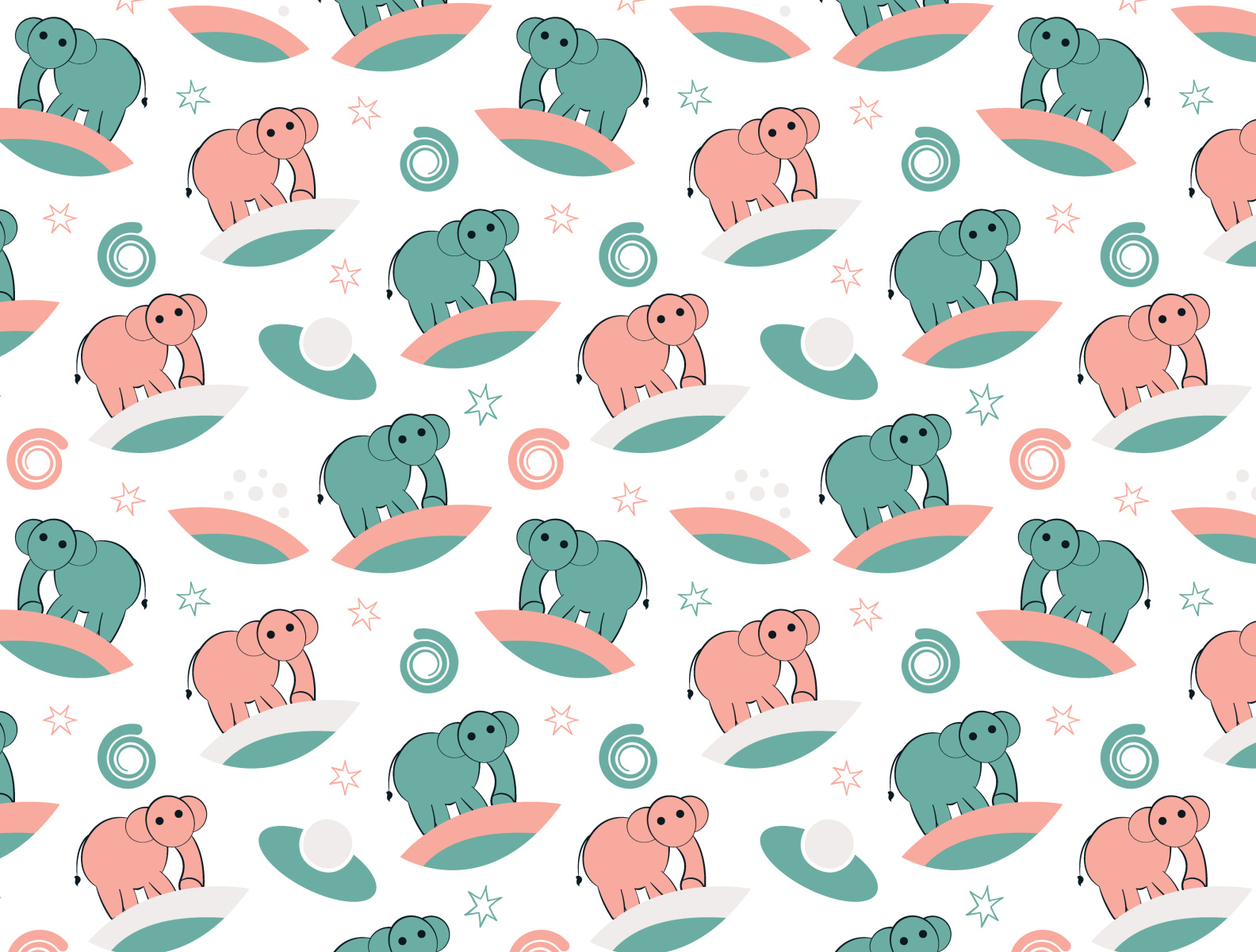 Wild Cute Elephant Digital Paper by Akib Zabed on Dribbble