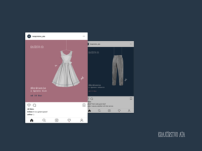 Visual Communication for Krajčírstvo Aťa ads advertisement branding colors design illustration instagram instagramad logo minimal mockup posts sewing simple socialnetworks tailor tailoringservice typography