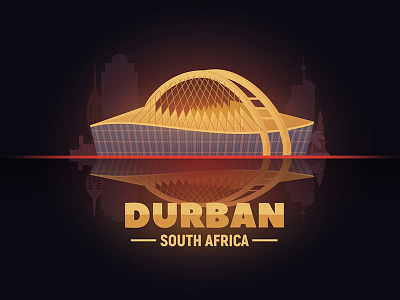 Durban South Africa skyline design durban illustration landmarks skyline south africa vector vector art