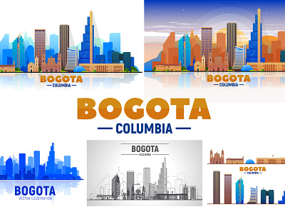 Bogota Columbia bogota bold city columbia design illustration landmarks skyline south america vector