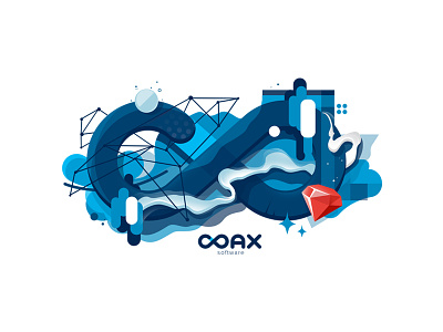 Сoax illustration coax coaxsoftware illustration infinite logo modern ruby