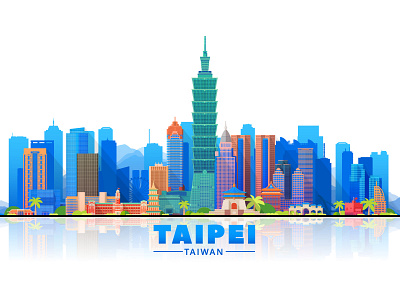 Taipei backgrounds landmarks skyline taipei taiwan white