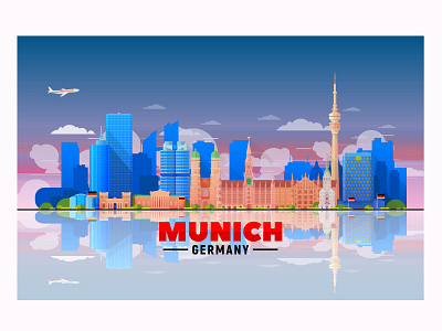 Munich vector skyline