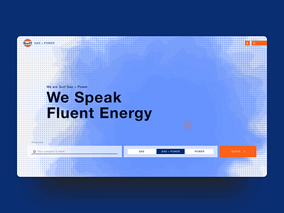 Gulf Gas + Power home page animation clean energy energy provider gamification gas home page interactive background interface layout minimal prototype signup ui ux web website