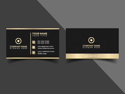 luxury black golden business card design template