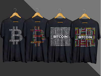 bitcoin, Cryptocurrency  word cloud t-shirt design vector.