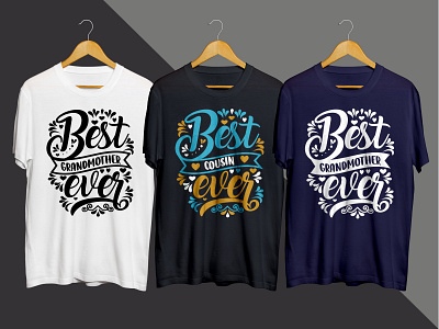 "Best cousin ever" creative typography t-shirt design vector art